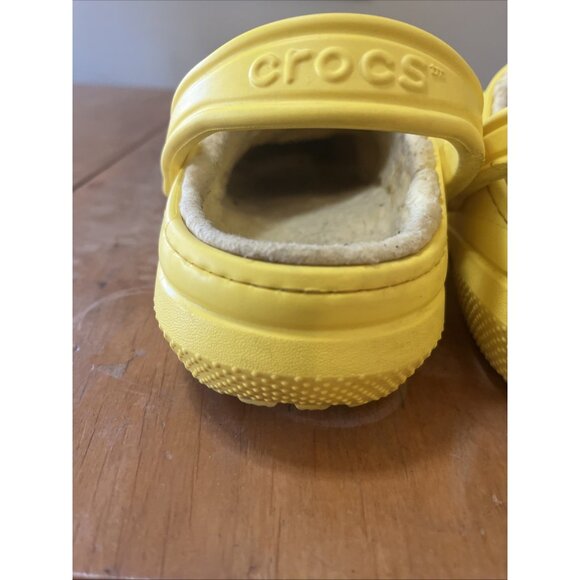 Crocs Classic Lined Clogs Unisex Size M6 W8 Yellow Sandals Comfy Festival - Picture 7 of 16